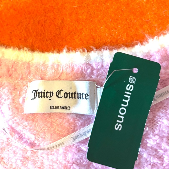 Juicy Couture pink shiny logo bouclé knit cardigan NWT - Picture 6 of 12